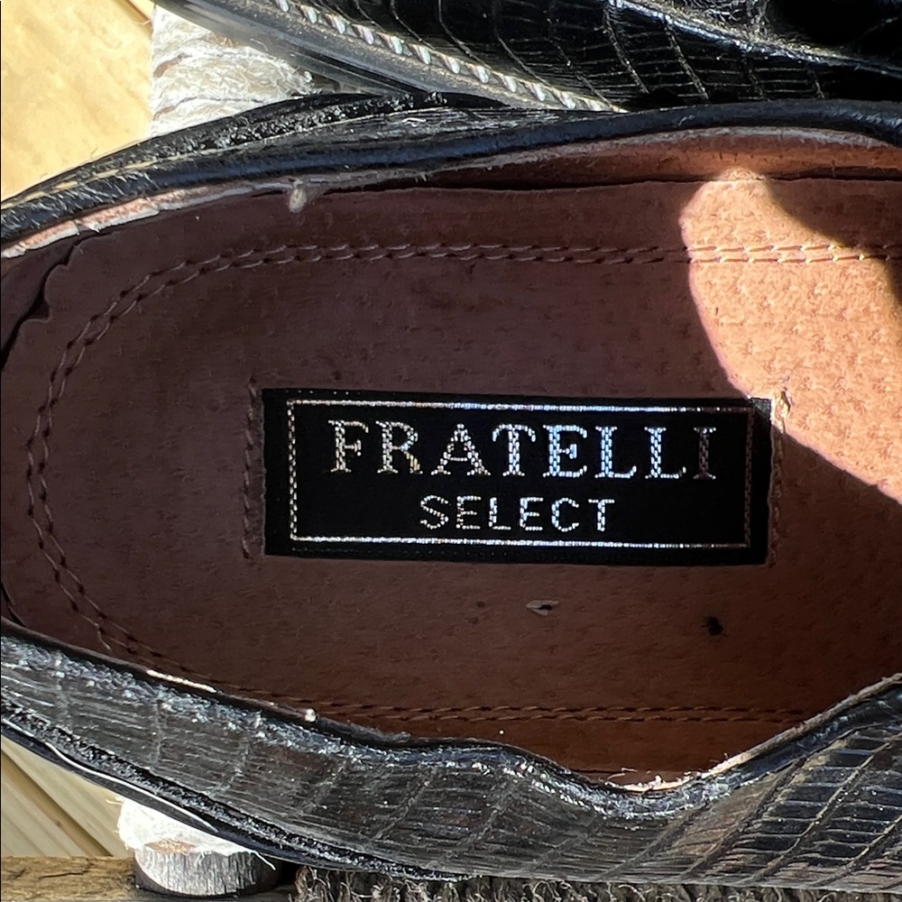 Fratelli Men’s Black Croc-Embossed Oxford